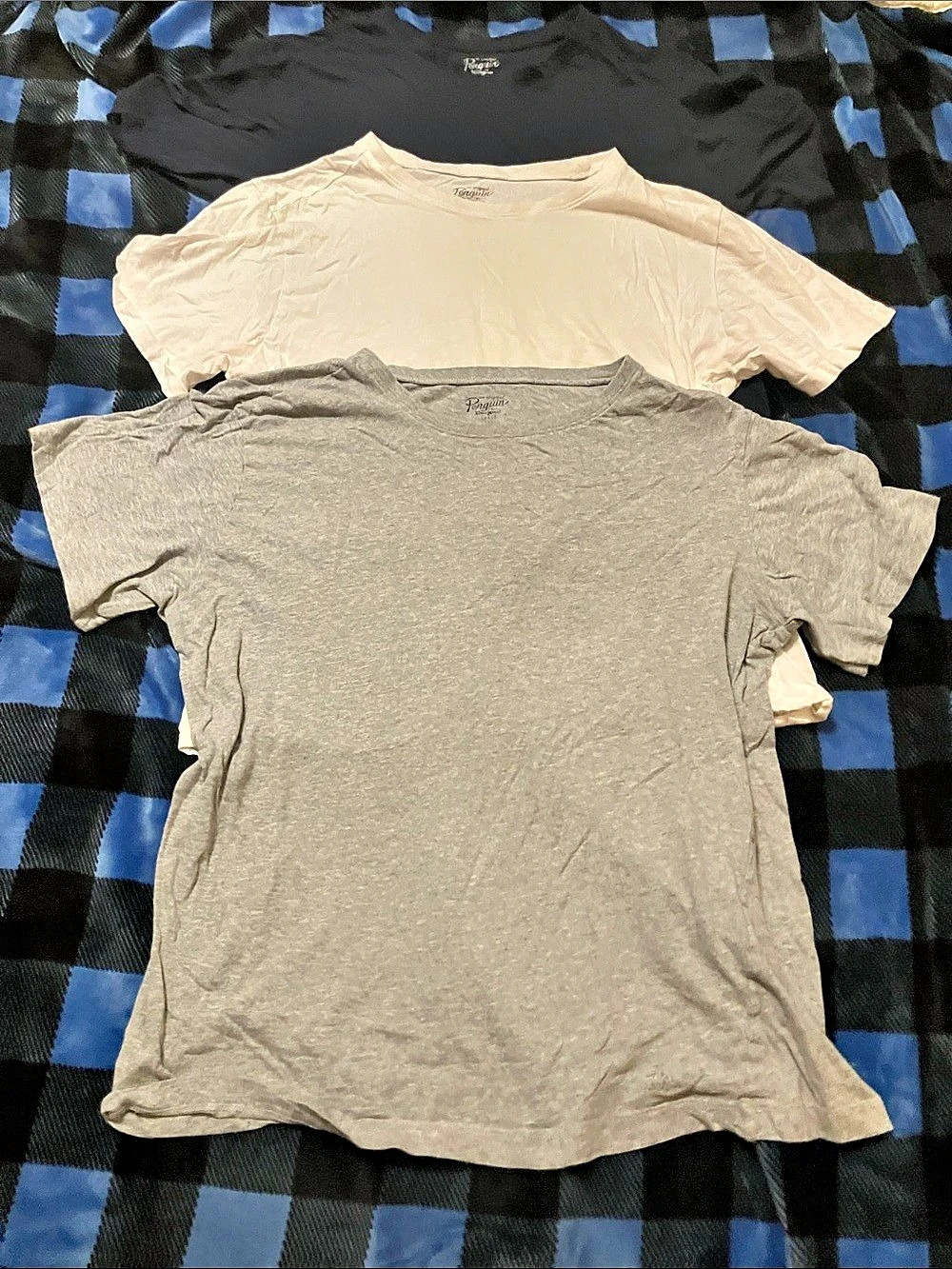 Original Penguin Classic Fit Crew Neck T-Shirt 3-Pack Short Sleeve Tees Gray